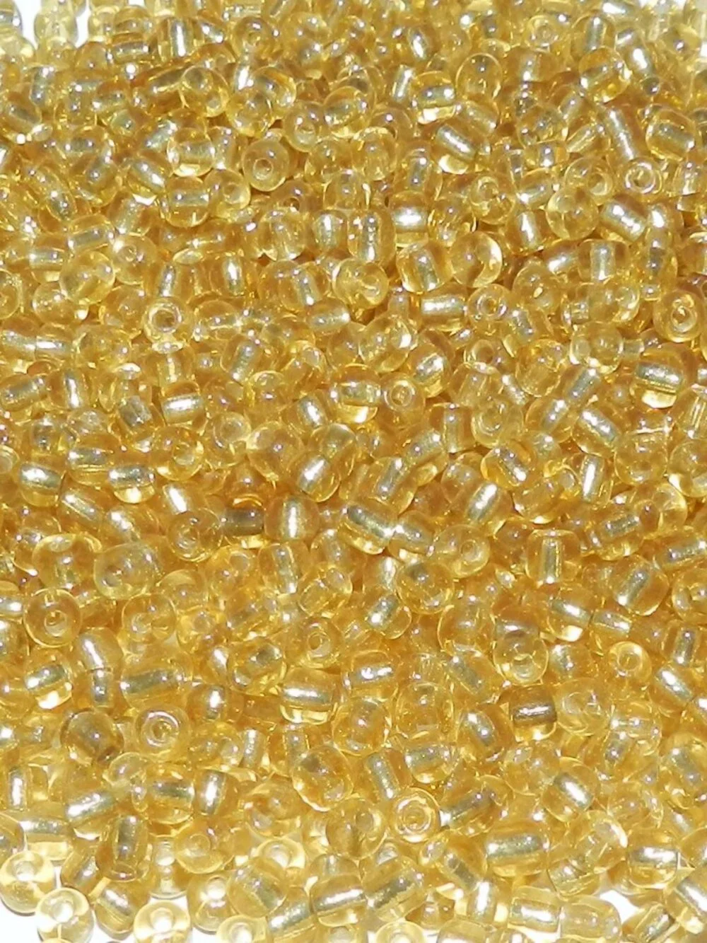 SB16 Yellow Gold Silver Lined 6/0 4mm Rondelle Glass Seed Beads 1oz